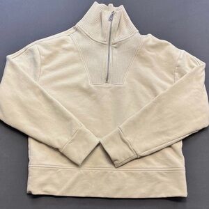 Athleta Fleece Quarter Zip Abalone Gray